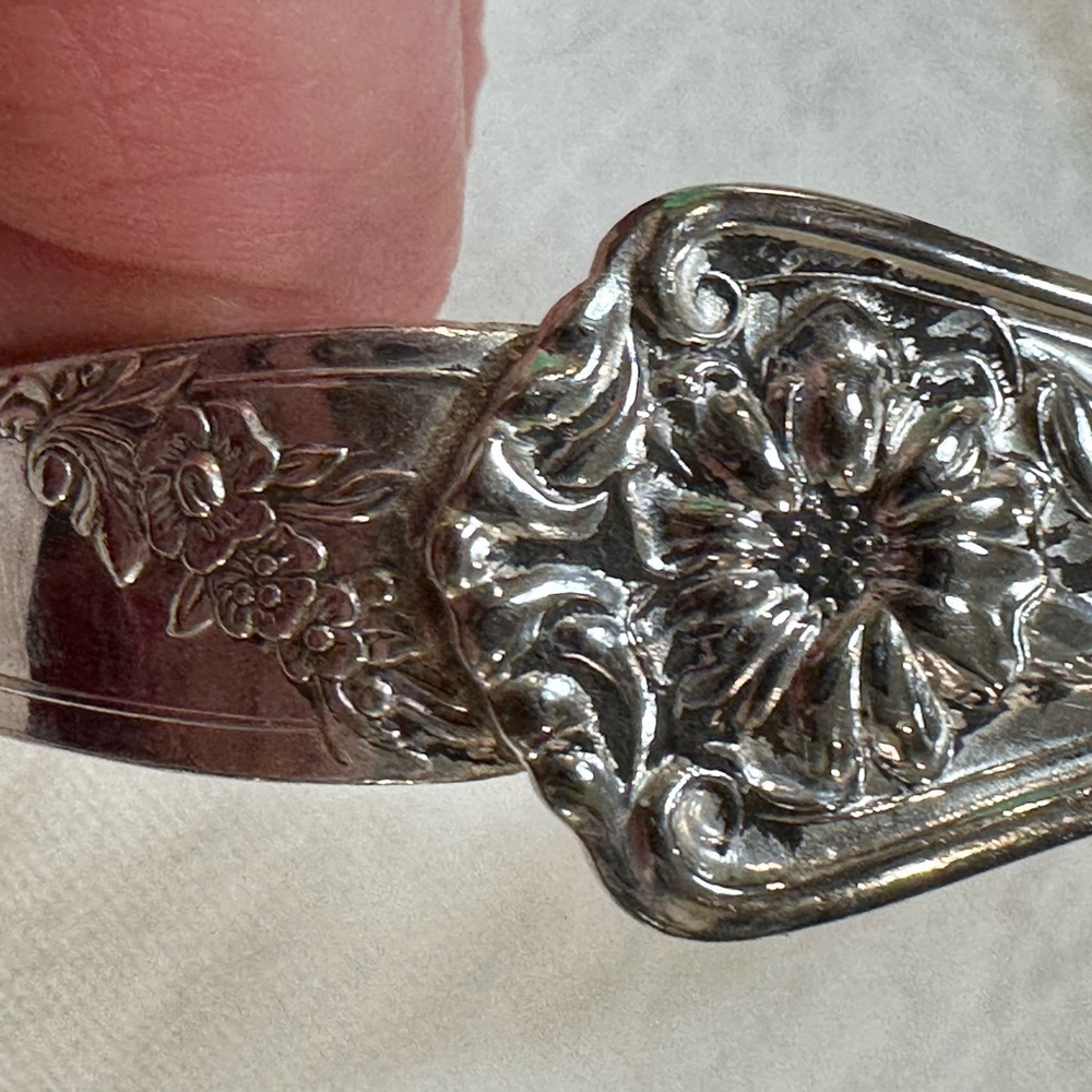 Silverware cuff bracelet.  Made from two different styles.